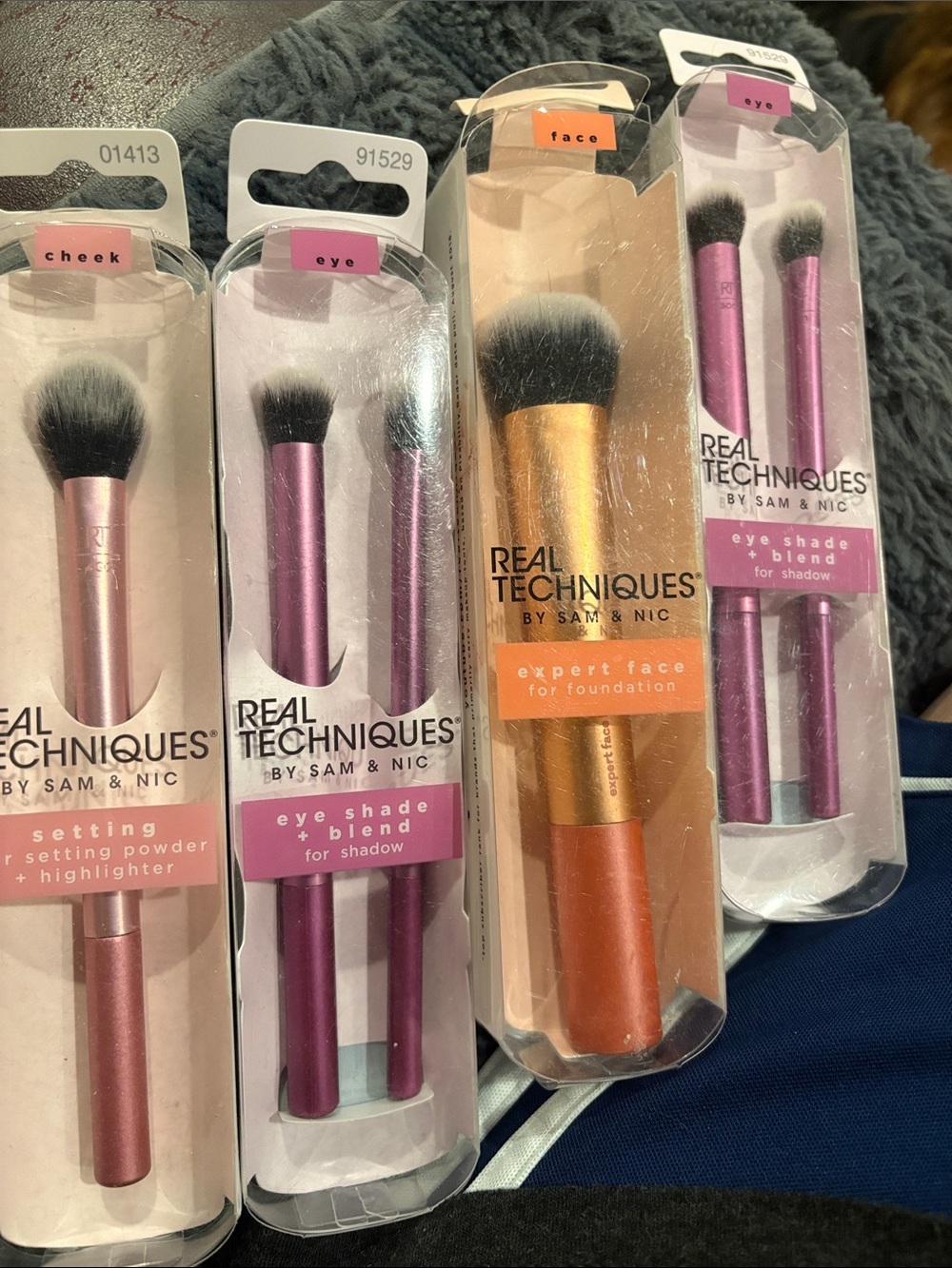 Real Techniques Brush Collection in Pink, Purple & Orange Handles